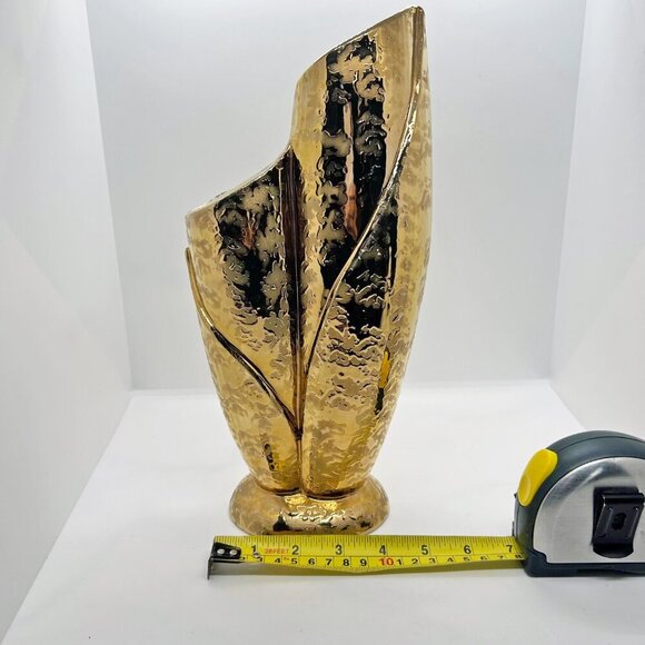 Vintage Savoy Weeping Gold Vase, 24k Gold coating - Picture 10 of 11